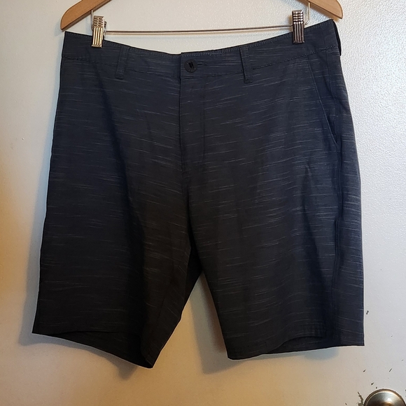 Men's Dark Gray Flat Front Shorts - Picture 2 of 6